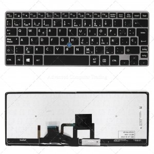 Keyboard for Laptop Toshiba Z30 Gray Frame Black