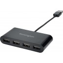 KENSINGTON K39120EU -  Hub Adaptador  USB 2.0 de 4 puertos Extensor USB