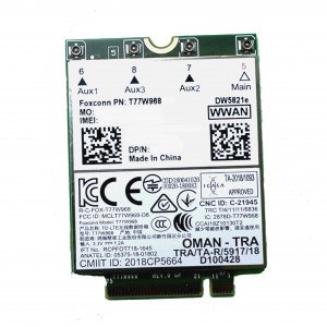 Dell Latitude 5420 7300 7400 T77W968 DW5821e Snapdragon X20 LTE 4G Card 7D4P4 WWAN